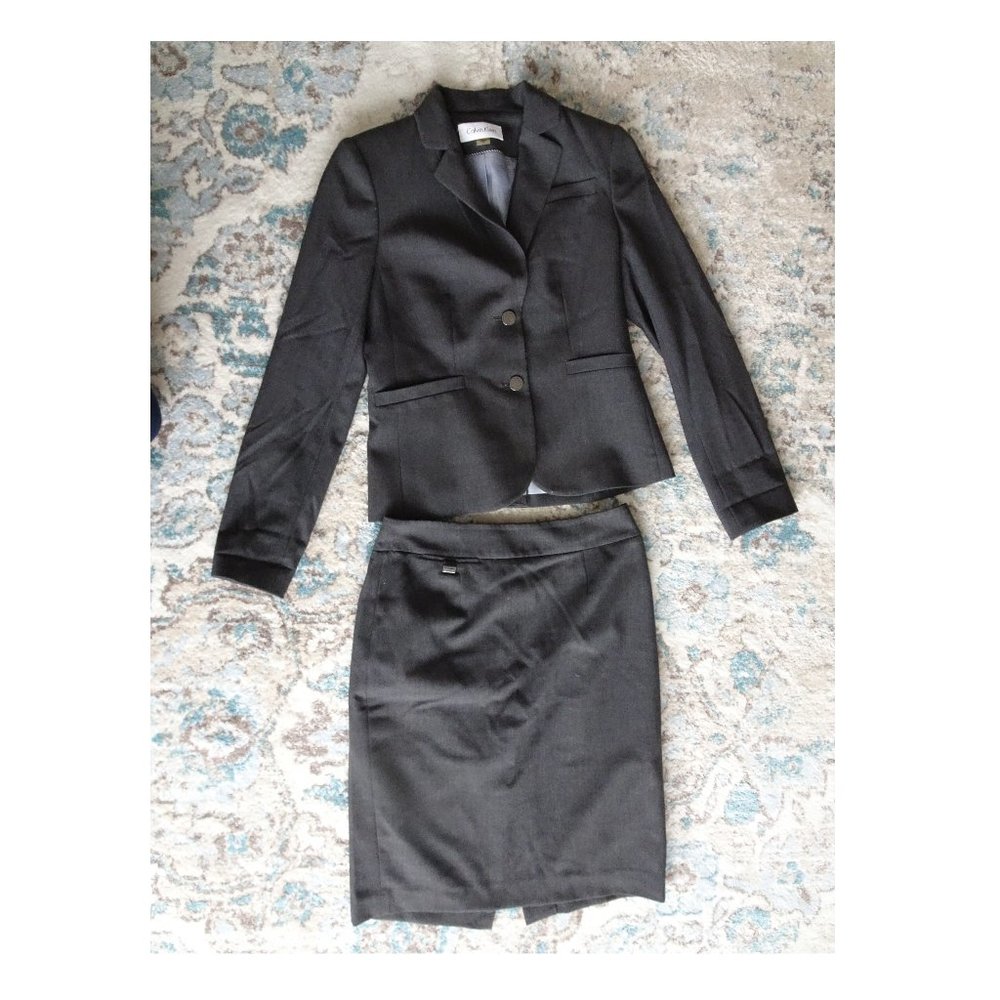 Calvin Klein Gray 2-Piece Suit, Size 2